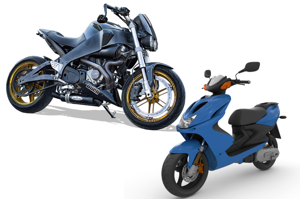 Sammenligning av moped vs. lett motorsykkel